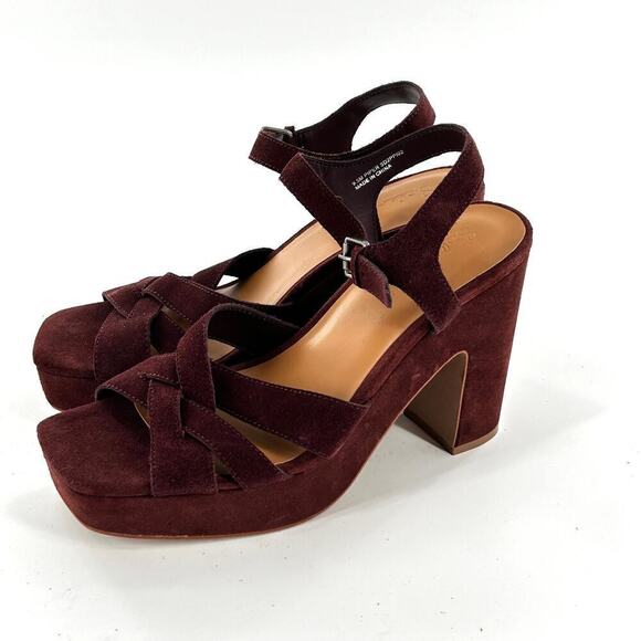 Splendid Piper Heel Women's Sandals in Burgundy - Picture 2 of 7
